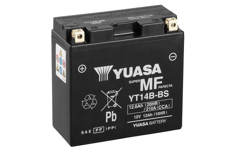 Batería Moto YT14B FA Yuasa sin mantenimiento Activada
