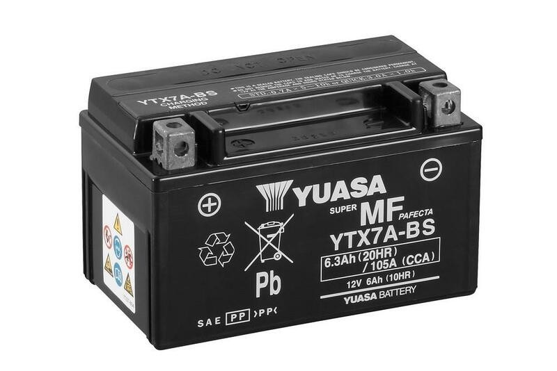 Batería Moto YTX7A-BS Yuasa sin mantenimiento