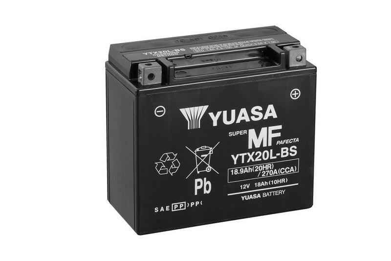 Batería Moto YTX20L-BS Yuasa sin mantenimiento