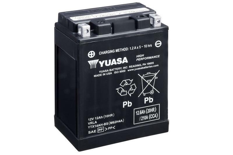 Batería Moto YTX14AH-BS Yuasa sin mantenimiento