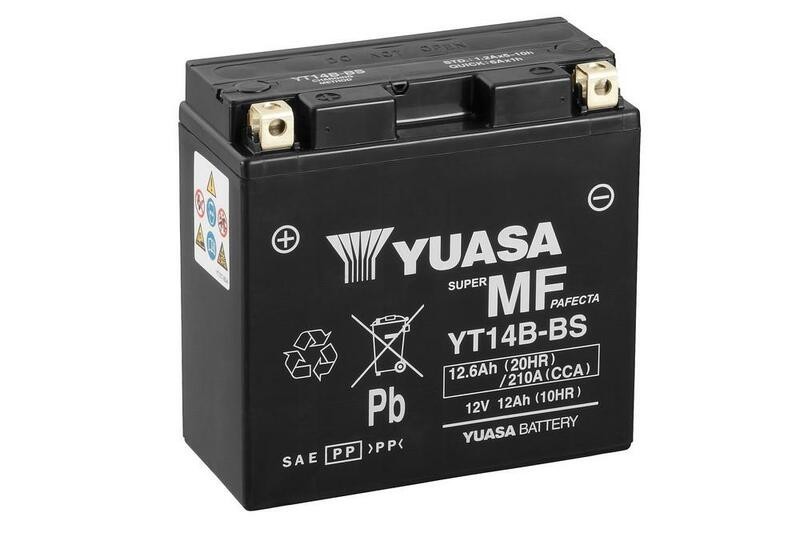 Batería Moto YT14B-BS Yuasa sin mantenimiento
