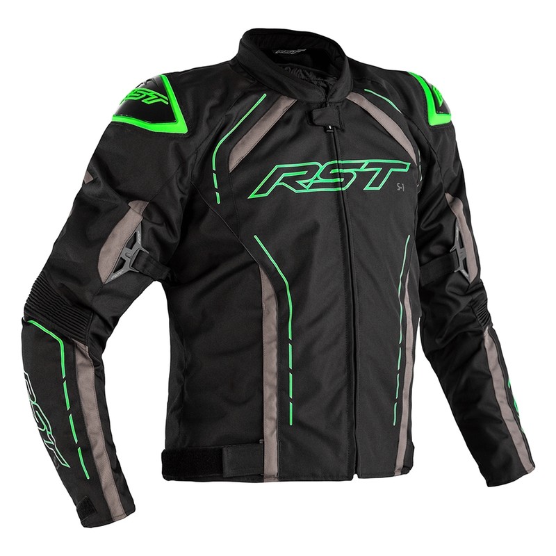 Chaqueta Textil RST S-1 Negro/Gris/Verde Neon