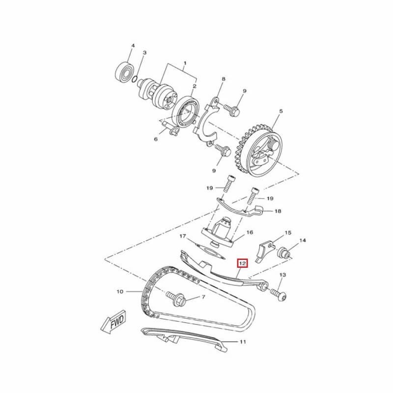 Guía superior cadena distribución Yamaha X-Max 125 06-09